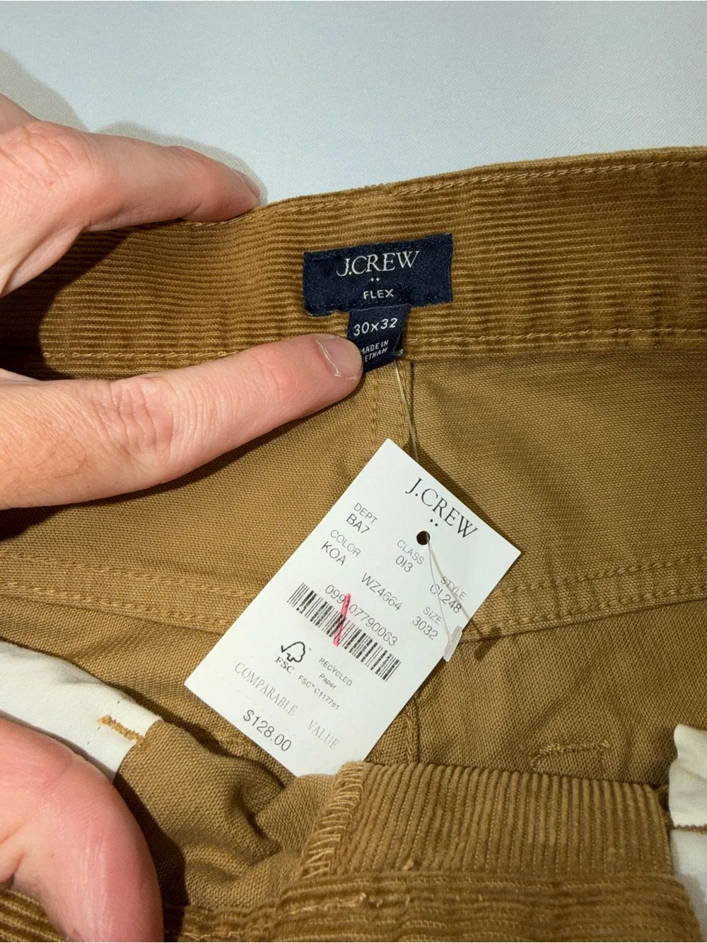J.Crew Corduroy Straight Flex | Men’s 30x32 | Brown | NWT